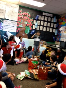 All the kids were dying to get their hands on a book!  Success!