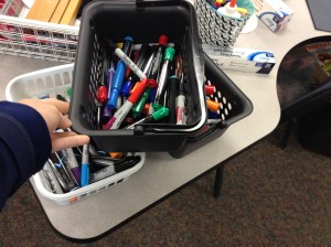 Sharpies and Marks-a-lot markers work the best!  They must be permanent.  