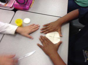 Showing fractions with playdoh