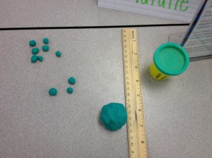Using playdoh to demonstrate relationships between the operations.  